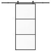vidaXL skyded&oslash;r med hardwares&aelig;t 90x205 cm sikkerhedsglas aluminium