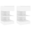 vidaXL sengeborde 2 stk. 40x35x65 cm konstrueret tr&aelig; hvid
