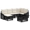 vidaXL Havesofa S&aelig;t 7 stk. Sort og Cremehvid polyrattan