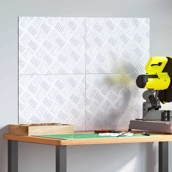 vidaXL Trappe Tread Rektangul&aelig;r 4 pcs S&oslash;lv 40 x 30 cm Aluminium