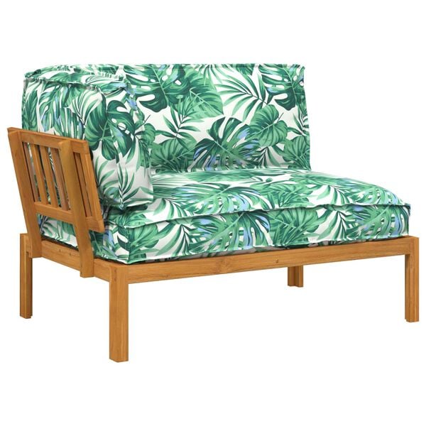 vidaXL Sofa S&aelig;t Blad Bladm&oslash;nster 133 x 92 x 69 cm Massivt Akacietr&aelig;