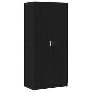 vidaXL Garderobeskab Sort eg 80 x 50,5 x 180 cm Konstrueret tr&aelig;