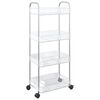 vidaXL opbevaringsvogn i 4 niveauer transparent 37x28x95 cm akryl