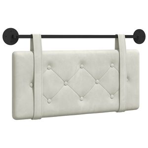 vidaXL H&aelig;ngende Hovedgavl V&aelig;gmonteret Creme 90 x 55 x 5 cm Fl&oslash;jl