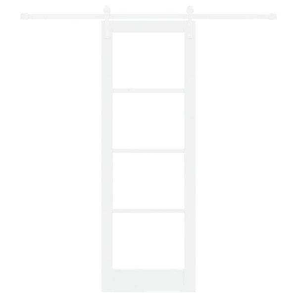 vidaXL Skyded&oslash;r ORKDAL Hvid 73,5 x 211 cm Massivt fyrretr&aelig; og glas