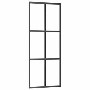 vidaXL skyded&oslash;r 76x205 cm sikkerhedsglas og aluminium sort