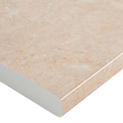 vidaXL hjørnebordplade til køkken spånplade marmoreffekt beige