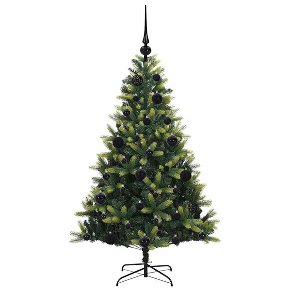 vidaXL Kunstig h&aelig;ngslet juletr&aelig; med 150 LED-lys Gr&oslash;n 120 cm PVC og PE
