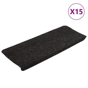 vidaXL selvkl&aelig;bende trappem&aring;tter 15 stk. 65x24,5x3,5 cm antracitgr&aring;