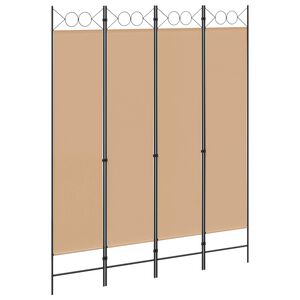 vidaXL 4-panel rumdeler Beige 160 x 200 cm Stof
