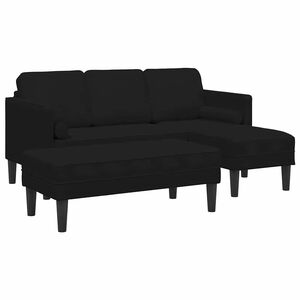 vidaXL Sofa S&aelig;t 2 stk. Sort Polyester