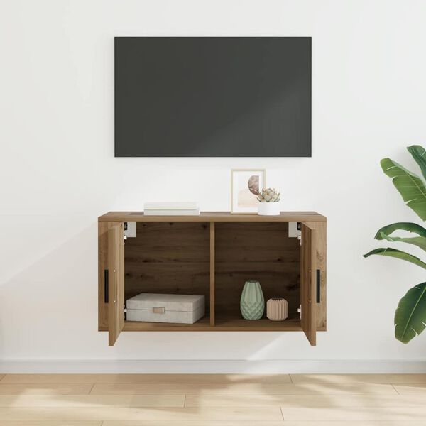 vidaXL V&aelig;gmonteret TV Skab V&aelig;gmonteret artisan eg 80 x 34,5 x 40 cm