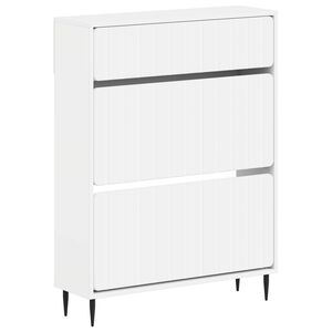 vidaXL Sko skab ZWOLLE 78 x 24 x 103 cm Konstrueret tr&aelig; Hvid
