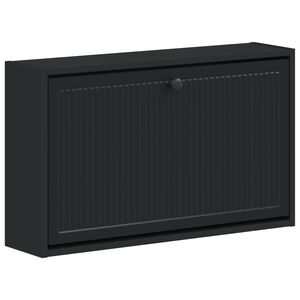 vidaXL V&aelig;gmonteret Skoskab EDE 71 x 17 x 43 cm Konstrueret tr&aelig; Sort
