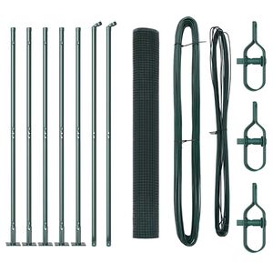 vidaXL Svejset Tr&aring;dhegn med Betonsokkel 10 x 1 m PVC-belagt st&aring;l Gr&oslash;n