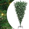 vidaXL Omvendt kunstig forbelyst juletr&aelig; med kugles&aelig;t Gr&oslash;n 180 cm PVC
