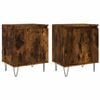 vidaXL sengeborde 2 stk. 40x30x50 cm konstrueret tr&aelig; r&oslash;get egetr&aelig;