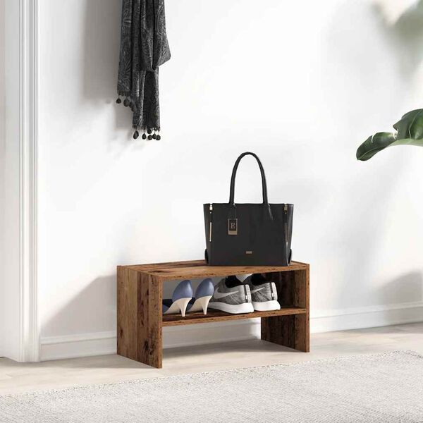 vidaXL skostativ stabelbar 60x30x30,5 cm antikt tr&aelig;