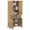 vidaXL Highboard med skuffe 2 pcs Artisan Egetr&aelig; Konstrueret tr&aelig;