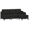 vidaXL 3-personers sofa med fodskammel 180 cm sort