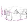 vidaXL Party Tent Hvid 400 x 400 x 266 cm Polyethylen