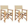 vidaXL Spisestuestol Brun og Beige 56 x 54 x 87 cm Massiv Teaktr&aelig;