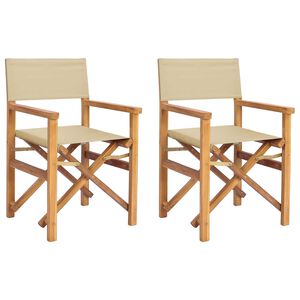 vidaXL Spisestuestol Brun og Beige 56 x 54 x 87 cm Massiv Teaktr&aelig;