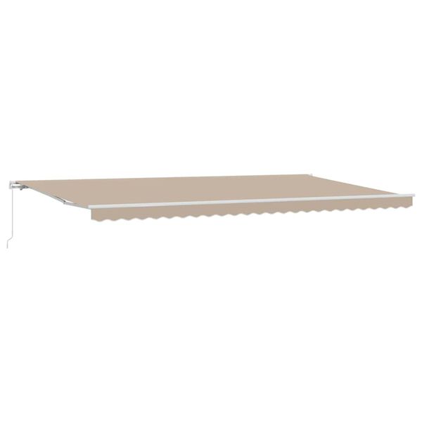 vidaXL Utr&aelig;kkelig Markise Beige 600 &times; 350 cm Polyester og metal