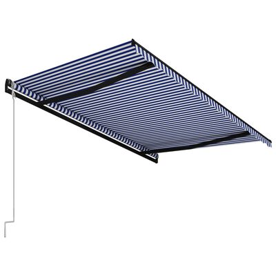 vidaXL automatisk foldemarkise 450x300 cm blå og hvid