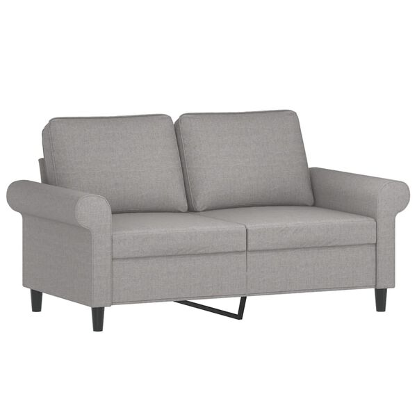 vidaXL 2-personers sofa med puder og hynder 120 cm stof lysegr&aring;