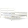 vidaXL sengeramme 150x200 cm King Size massivt fyrretr&aelig; hvid