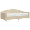 vidaXL daybed med madras 90x200 cm stof cremefarvet