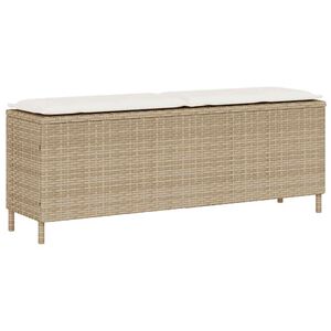 vidaXL haveb&aelig;nk med hynde 110x30x40,5 cm polyrattan beige