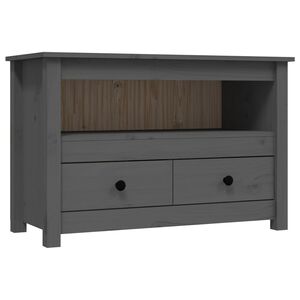 vidaXL tv-bord 79x35x52 cm massivt fyrretr&aelig; gr&aring;