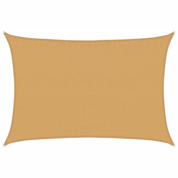 vidaXL solsejl 3,5x4,5 m rektangul&aelig;r 160 g/m&sup2; HDPE sandfarvet