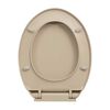 vidaXL soft close toilets&aelig;de quick release oval beige