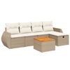 vidaXL sofas&aelig;t til haven 6 dele med hynder polyrattan beige
