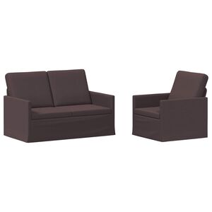 vidaXL Sofa S&aelig;t 2 pcs M&oslash;rk Brun Stof