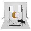 vidaXL fotostudies&aelig;t med softbox-lamper + baggrund og reflektor