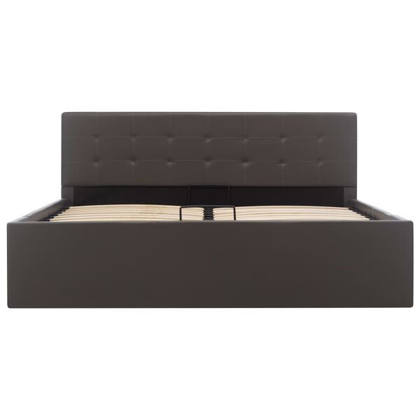 vidaXL hydraulisk opbevaringsseng 140x200 cm kunstl&aelig;der gr&aring;