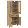 vidaXL Highboard med skuffe 2 pcs Artisan Egetr&aelig; Konstrueret tr&aelig;