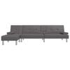 vidaXL L-formet sovesofa 255x140x70 cm kunstl&aelig;der gr&aring;