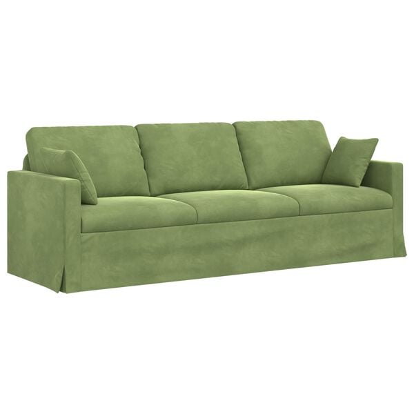 vidaXL Sofa Lys gr&oslash;n 228 x 78 x 80 cm Fl&oslash;jl