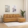 vidaXL 3-personers sofa med fodskammel 180 cm velour brun