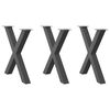 vidaXL spisebordsben X-formet 3 stk. antracit 70 x (72-73) cm st&aring;l