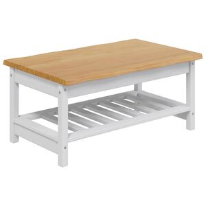 VidaXL Sofabord EKAI Hvid 100 x 60 x 45,5 cm Massivt fyrretr&aelig;
