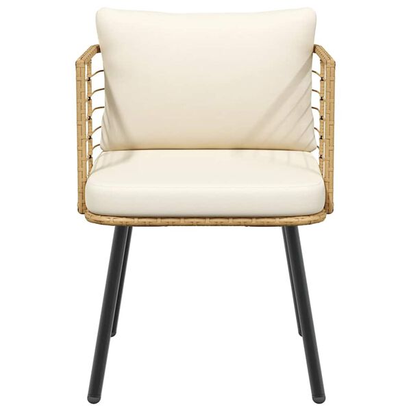 vidaXL havestol med hynder polyrattan naturfarvet