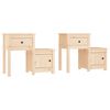 vidaXL sengeborde 2 stk. 79,5x38x65,5 cm massivt fyrretr&aelig;