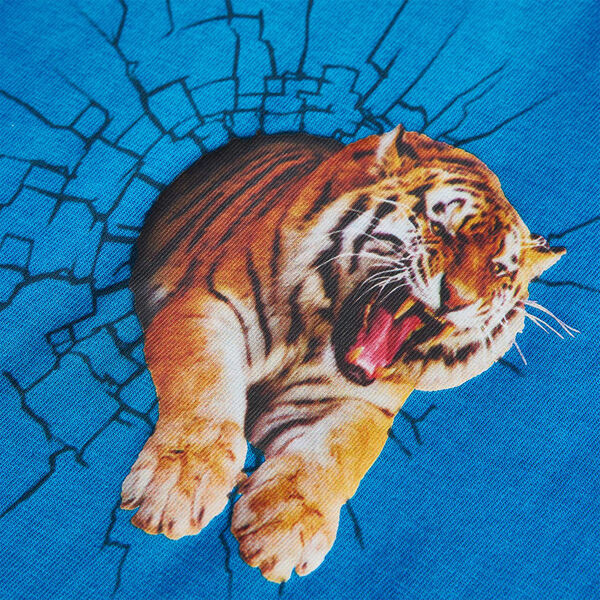 Lang&aelig;rmet T-shirt til b&oslash;rn str. 116 koboltbl&aring;