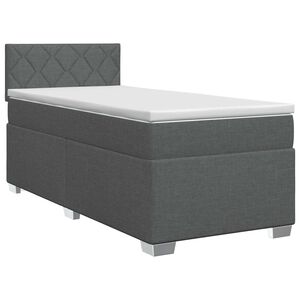 vidaXL Boxmadras med topmadras M&oslash;rkegr&aring; 80 x 200 cm Stof